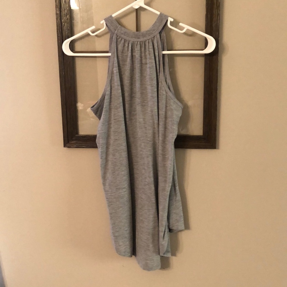 Grey high neck tank